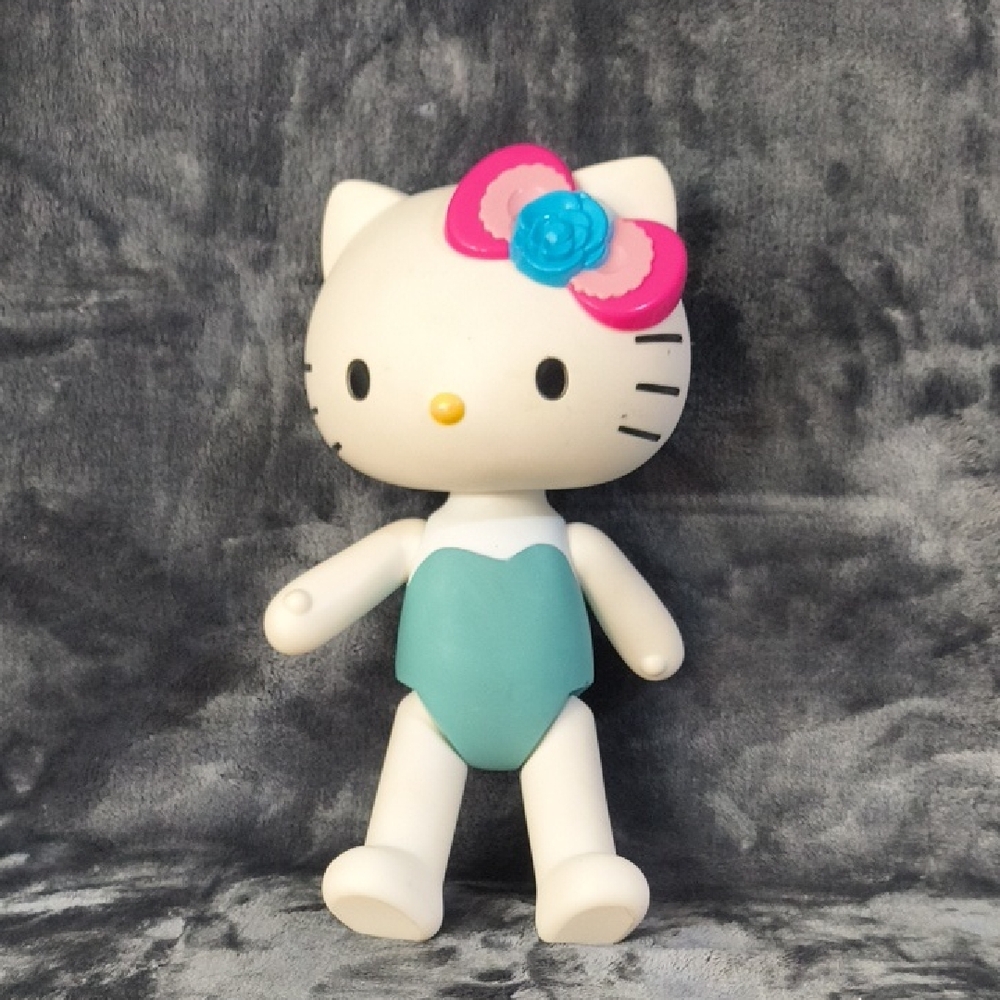 Sanrio Hello Kitty Collectable 2013 White and Teal Figurine